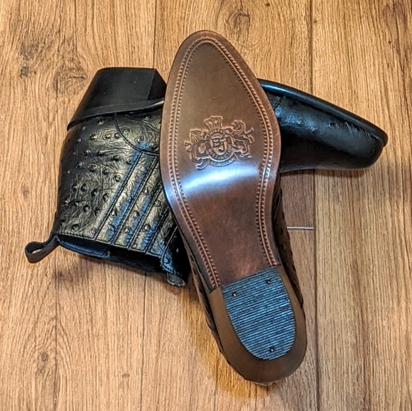 Donato Marrone Ostrich Leather Men's Heeled Boots - Picture 2 of 7